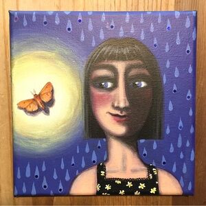 ORIGINAL ART - Nocturnally Yours - 8”x 8” Acrylic on Canvas